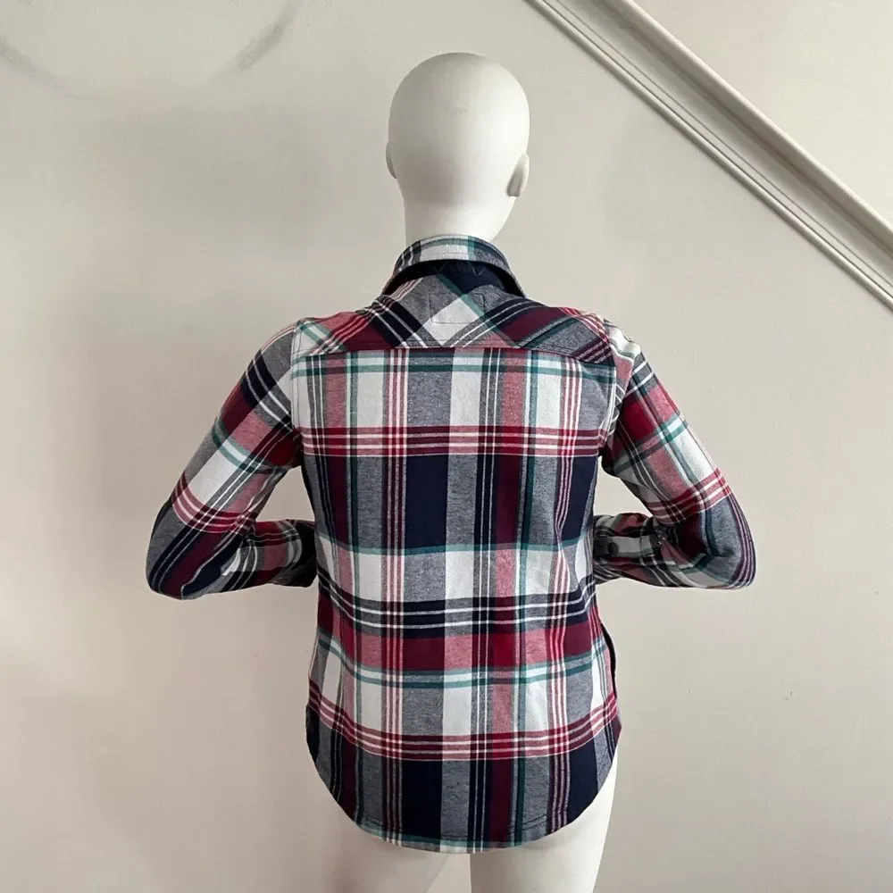 Orvis Lined Flannel Check Plaid Jacket Red Black M